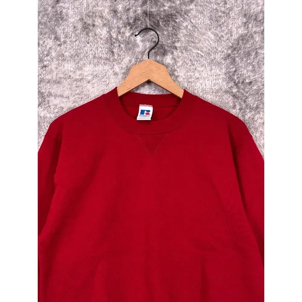 Vintage Russell Athletic Sweatshirt Small Mens Made USA Crewneck Deep Red